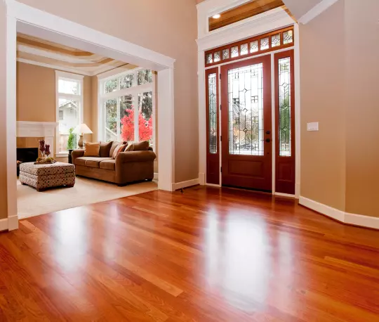 Hardwood flooring installed in live room